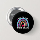 Rock de testdag 3e klas leraar derde klas Te Ronde Button 5,7 Cm (Voorkant /achterkant)