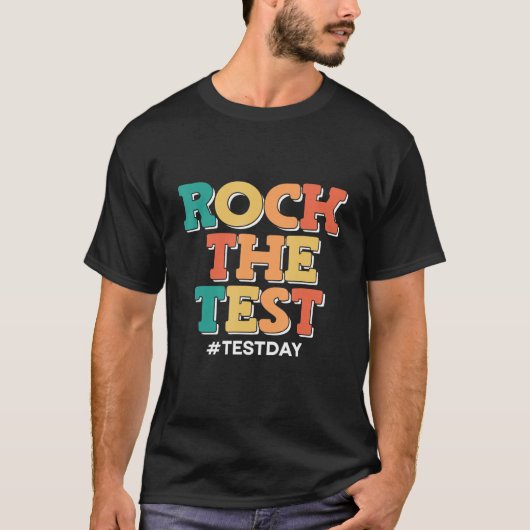 Rock de testdag gemotiveerde school student motiva t-shirt (Voorkant)