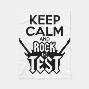 Rock de testdag leraar testen idee school fleece deken