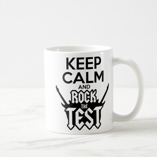 Rock de testdag leraar testen idee school koffiemok (Rechts)