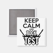 Rock de testdag leraar testen idee school magneet (Voorkant / Achterkant)