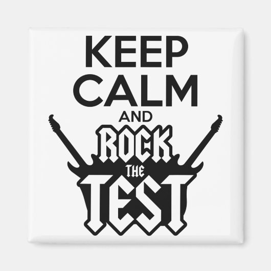 Rock de testdag leraar testen idee school magneet (Voorkant)