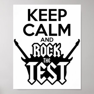 Rock de testdag leraar testen idee school poster