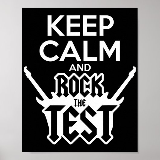 Rock de testdag leraar testen staat idee school poster (Voorkant)