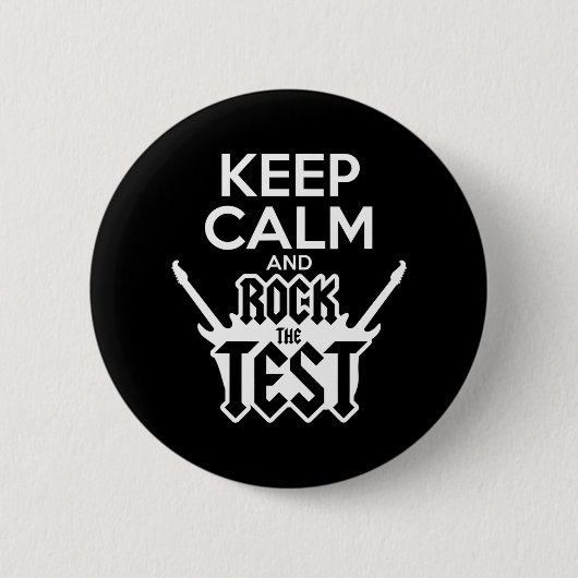 Rock de testdag leraar testen staat idee school ronde button 5,7 cm (Voorkant)