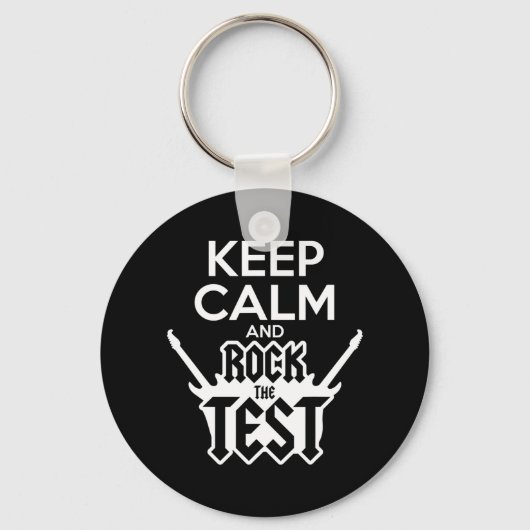 Rock de testdag leraar testen staat idee school sleutelhanger (Voorkant)