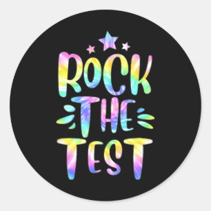 Rock de testdag Motivatie Ronde Sticker