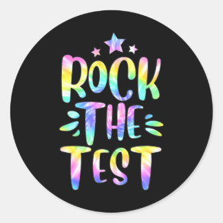 Rock de testdag Motivatie Ronde Sticker