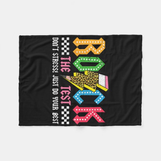 Rock de testdag niet stress ABCD Alphabe Fleece Deken (Voorkant (Horizontaal))