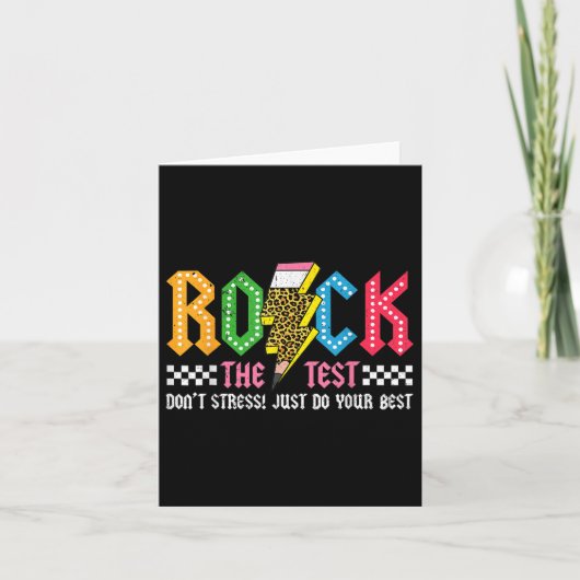 Rock de testdag niet stress ABCD Alphabe Kaart (Voorkant)