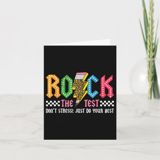 Rock de testdag niet stress ABCD Alphabe Kaart (Voorkant)