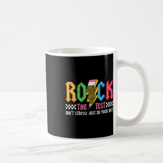 Rock de testdag niet stress ABCD Alphabe Koffiemok (Rechts)