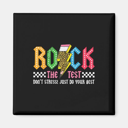 Rock de testdag niet stress ABCD Alphabe Magneet (Voorkant)