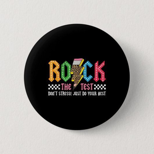Rock de testdag niet stress ABCD Alphabe Ronde Button 5,7 Cm (Voorkant)