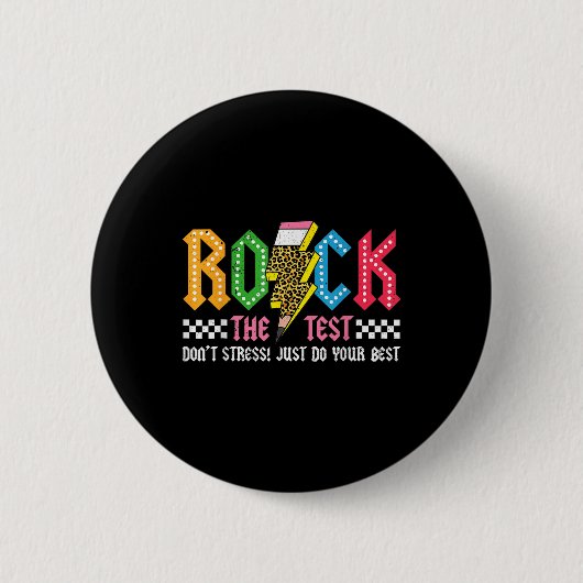 Rock de testdag niet stress ABCD Alphabe Ronde Button 5,7 Cm (Voorkant)