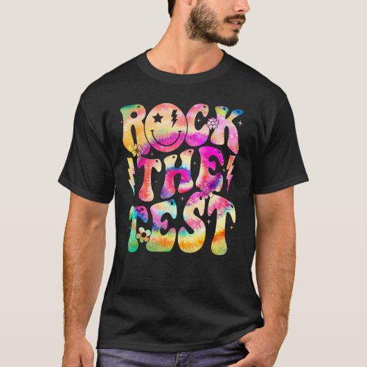 Rock de testdag Retro Hippie Motivationa T-shirt (Voorkant)