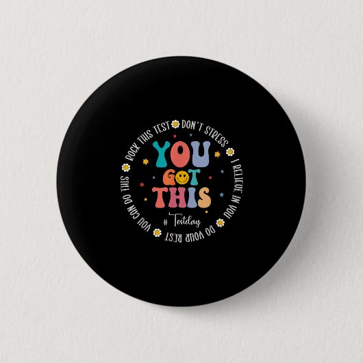 Rock de testleraar testdag Motivatie test Ronde Button 5,7 Cm (Voorkant)