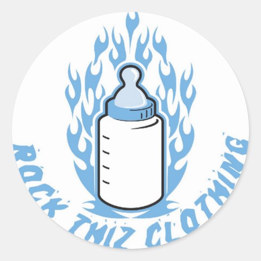 Rock deze kleding Stickers blauw Baby fles (Voorkant)