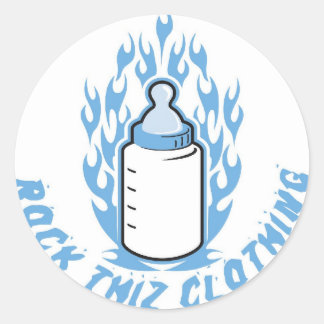 Rock deze kleding Stickers blauw Baby fles
