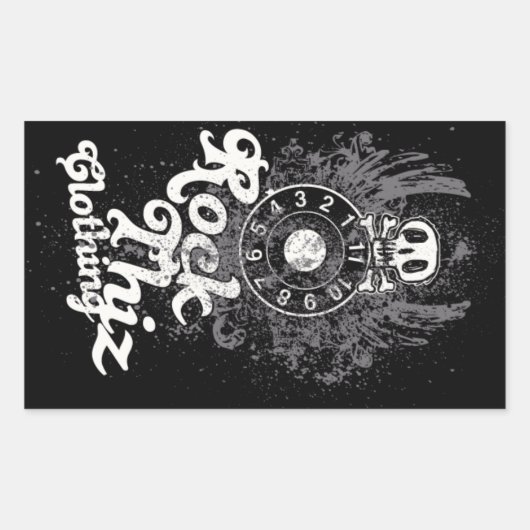 Rock deze kleding Stickers schedel & nummers #2 (Voorkant)