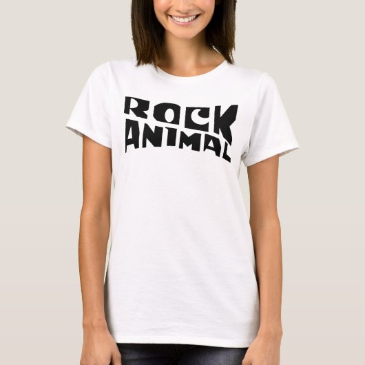 rock dier typografie logo ontwerp T-shirt (Voorkant)