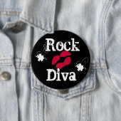 'Rock Diva in Black' Button (In situ)