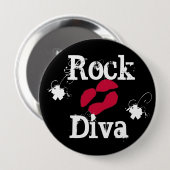 'Rock Diva in Black' Button (Voorkant /achterkant)