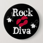 'Rock Diva in Black' Button (Voorkant)