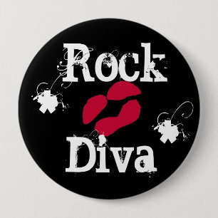 'Rock Diva in Black' Button