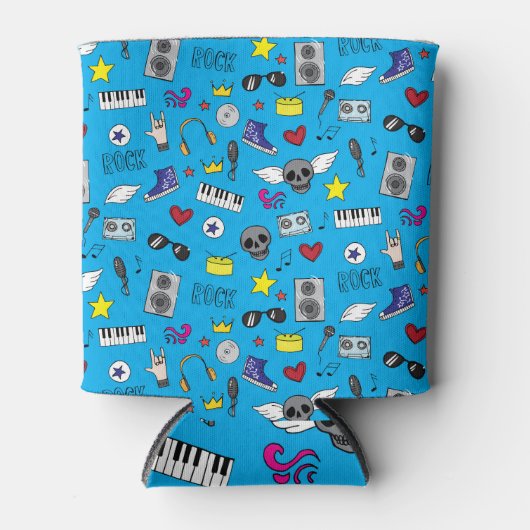 Rock Emo Muziek Tiener Patroon Blikjeskoeler (Voorkant)