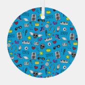 Rock Emo Muziek Tiener Patroon Glas Ornament (Achterkant)