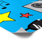 Rock Emo Muziek Tiener Patroon Poster (Hoek)