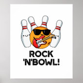 Rock en Bowl Cute Bowling Pun Poster (Voorkant)