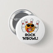 Rock en Bowl Cute Bowling Pun Ronde Button 5,7 Cm (Voorkant /achterkant)