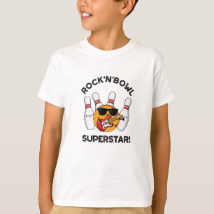 Rock en Bowl Superstar Funny Bowling Pun T-shirt