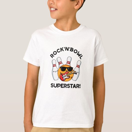 Rock en Bowl Superstar Funny Bowling Pun T-shirt (Voorkant)