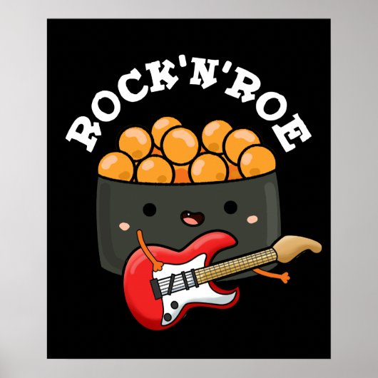 Rock en Roe Funny Sushi Rock en Roll Pun Darl BG Poster (Voorkant)