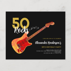 Rock en Roll 50th verjaardagsfeestje 50 rocks Flyer