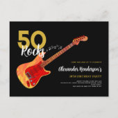 Rock en Roll 50th verjaardagsfeestje 50 rocks Uitnodiging Briefkaart (Voorkant)