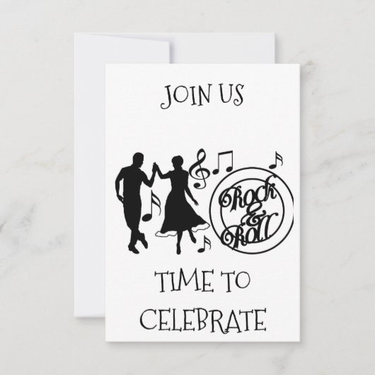 ROCK EN ROLL ALL OCCASION PARTY INVITATION KAART (Voorkant)
