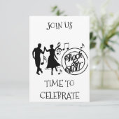 ROCK EN ROLL ALL OCCASION PARTY INVITATION KAART (Staand voorkant)