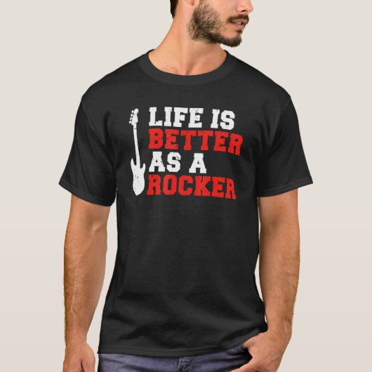 Rock en Roll als een Rocker T-shirt (Voorkant)