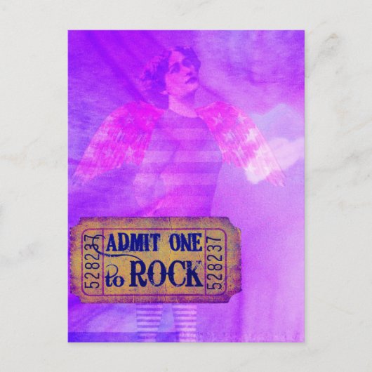 Rock- en Roll Angel-collage Briefkaart (Voorkant)