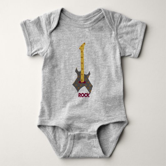 Rock- en Roll Baby Calico Pattern Guitar Romper (Voorkant)