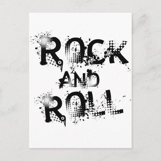 Rock en Roll Briefkaart (Voorkant)
