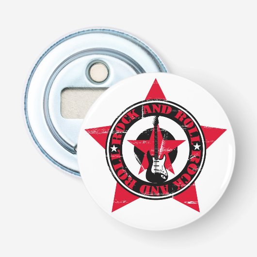 Rock en Roll Button Flesopener (Voorkant)