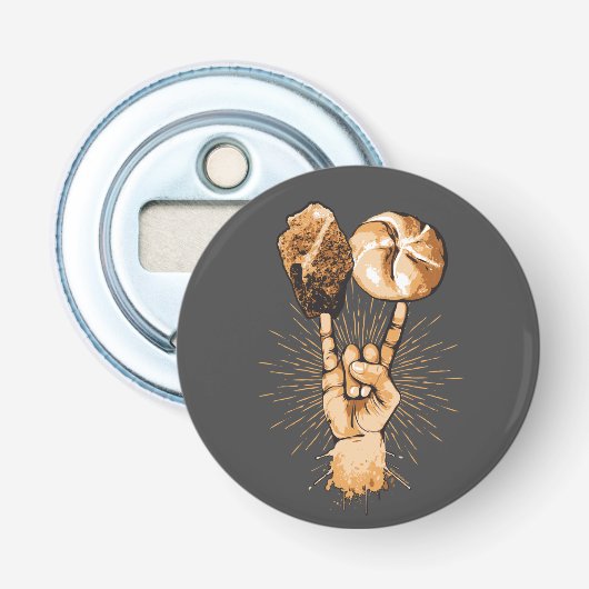 Rock en Roll Button Flesopener (Voorkant)