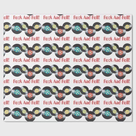 Rock en Roll Cadeaupapier (Vlak)