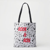 Rock- en Roll-Canvas tas - rood en zwart (Voorkant)
