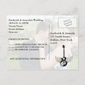 Rock en Roll Chalkboard Wedding Invite RSVP Uitnodiging Briefkaart (Achterkant)